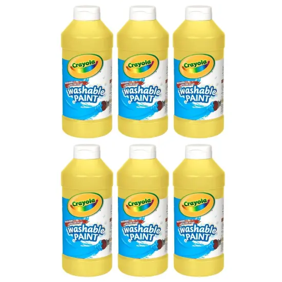 Washable Paint, Yellow, 16 oz. Bottles, Pack of 6 {1}