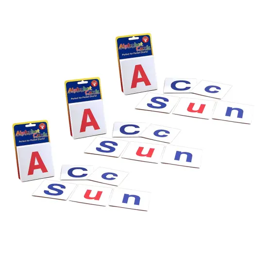 Upper Case & Lower Case Alphabet Cards, 60 Cards Per Pack, 3 Packs {1}