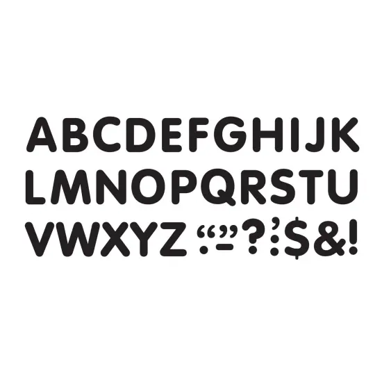 Black 2" STICK-EZE&reg; Stick-On Letters, 107 Pieces Per Pack, 6 Packs {2}