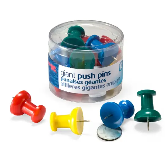 Giant Push Pins, 12 Per Pack, 6 Packs {2}
