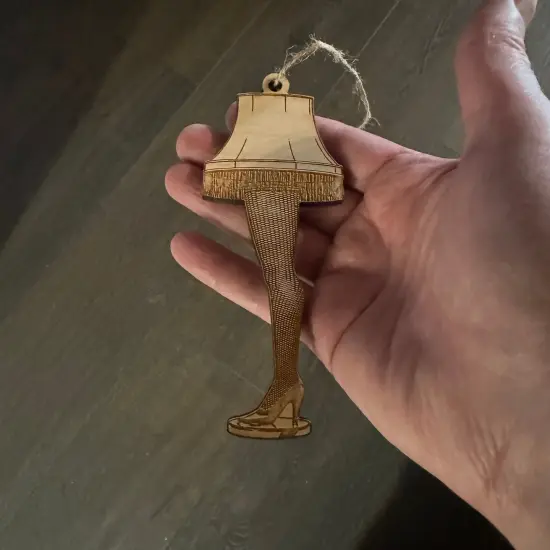 Ornament - Leg Lamp - Raw Wood 4x2in {3}