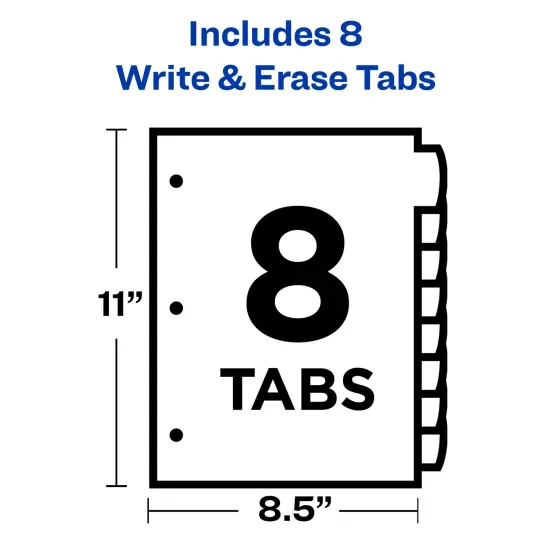 Avery Heavy-Duty View 3 Ring Binder with 2 Inch Rings, 8 Tab Reusable Write & Erase Plastic Binder Dividers, Clear Sheet Protectors, School Supplies Set (01685) {5}