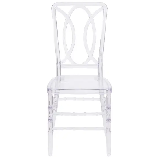 Emma and Oliver 2 PkTransparent Design Stacking Chair with Designer Back - Event Chair - UV Resistant Crystal Ice {2}