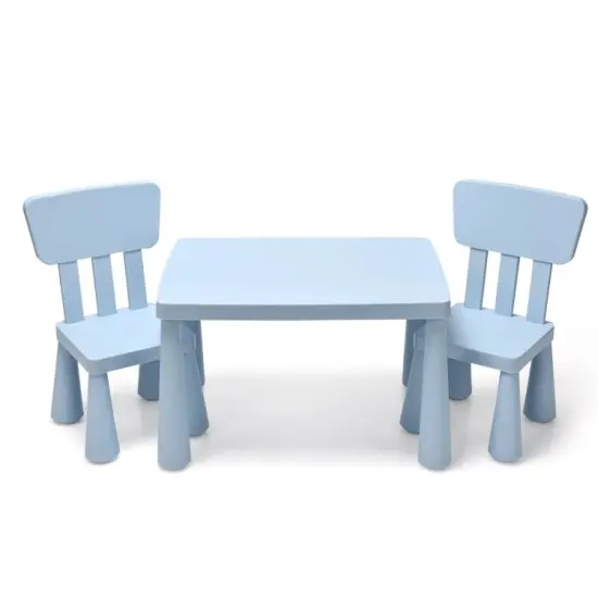 3 Pieces Toddler Multi Activity Play Dining Study Kids Table and Chair Set Green {9}