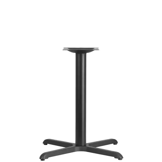 Emma and Oliver 30'' x 30'' Restaurant Table X-Base with 3'' Dia. Table Height Column Black {1}