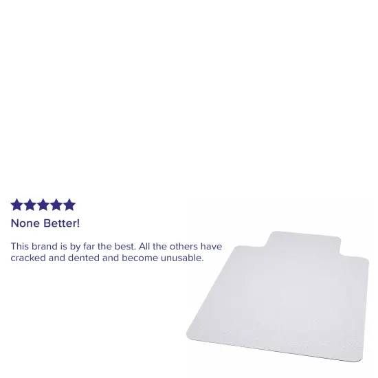 Emma and Oliver 36'' x 48'' Big & Tall 400 lb. Capacity Carpet Chair Mat with Lip Clear {3}