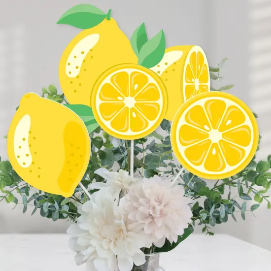 Big Dot of Happiness So Fresh - Lemon - Citrus Lemonade Party Centerpiece Sticks - Table Toppers - Set of 15 {1}