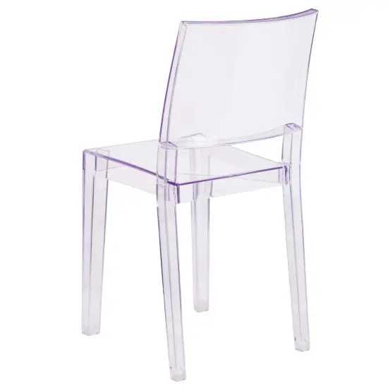 Emma and Oliver 4 Pack Transparent Stacking Side Chair Clear {4}