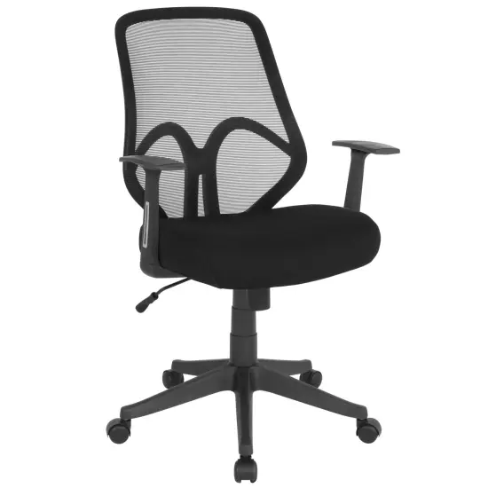 Emma and Oliver High Back Flexible Mesh Office Chair with Arms Black {1}