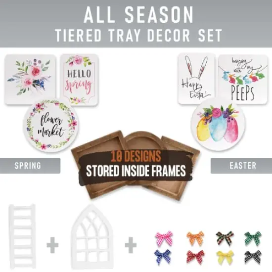 The Ultimate Farmhouse Fall Tiered Tray Decor Set - Beautiful Year Round Seasonal & Halloween Holiday Decoration Bundle - The Perfect Christmas Centerpiece Design for Home & Kitchen Decor {2}