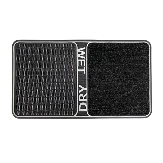 Wet & Dry Shoe Cleaning 18 in. x 32 in. Rectangular Door Mat Silver {1}