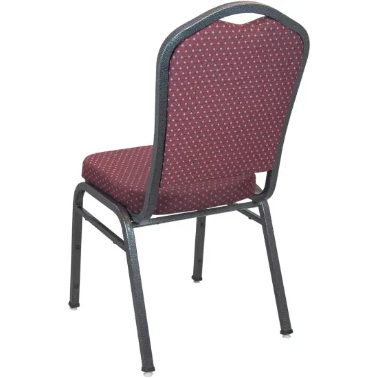 Emma and Oliver Premium Crown Back Banquet Chair BurgundyFab/Silver {2}