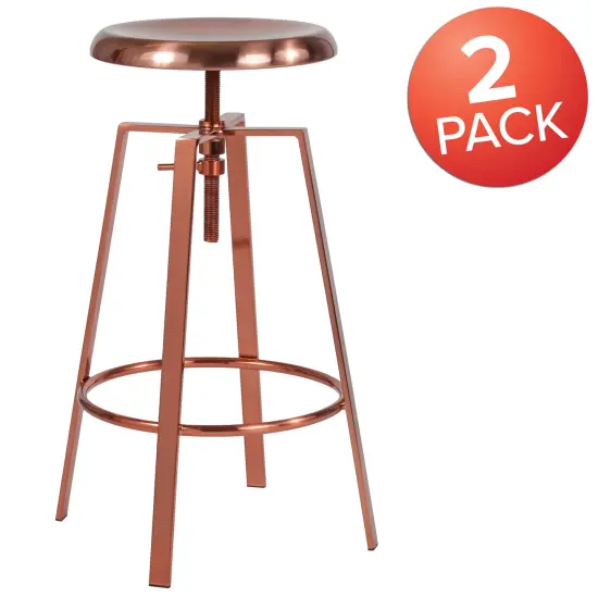 Emma and Oliver Industrial Style Barstool with Swivel Lift Adjustable Height Seat Gold {8}