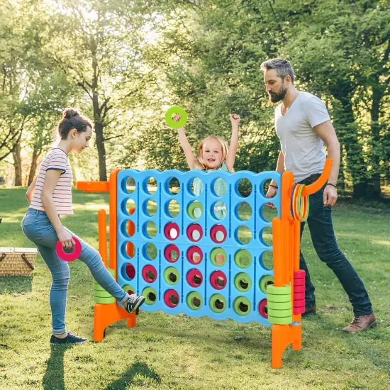 2.5Ft 4-to-Score Giant Game Set Perfect for Indoor-Outdoor Use Orange {2}