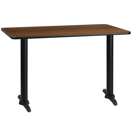 Emma and Oliver 30"x48" Rectangular Laminate Table with 5"x22" Table Height Bases Black {4}
