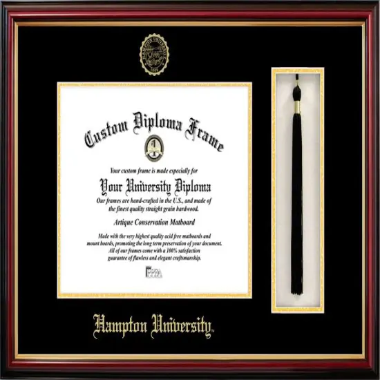 Hampton University 11w x 8.5h Tassel Box and Diploma Frame {1}