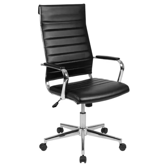 Merrick Lane Stockholm High Back Home Office Chair With Pneumatic Seat Height Adjustment And 360&deg; Swivel Black {1}