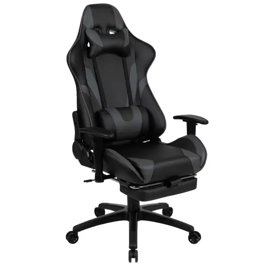 Emma and Oliver Z300 Gaming Racing Office Ergonomic PC Chair with Reclining Back and Footrest Blue {6}