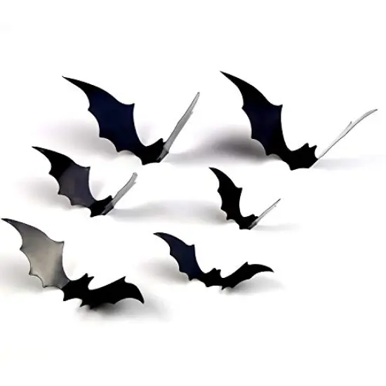 120 Pieces 3D Bat Halloween Decoration Stickers for Home Decor 4 Size Waterproof Black Spooky Bats for Room D&eacute;cor {4}