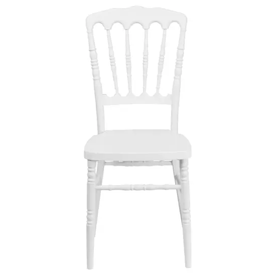 Emma and Oliver Wedding & Event Resin Stacking Napoleon Dining Chair White {3}