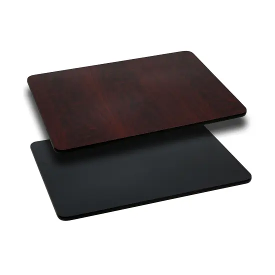 Emma and Oliver 30"x48" Rectangular Table Top with Reversible Laminate Top Black/Mahogany {1}