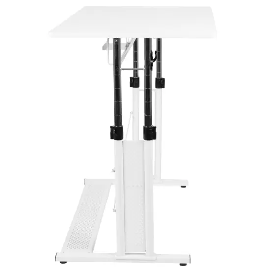 Emma and Oliver Height Adjustable (27.25-35.75"H) Sit to Stand Home Office Desk Black {10}