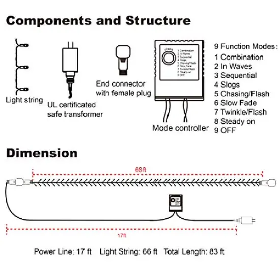 200 LED 66FT Halloween Fairy String Lights, Halloween Decoration Lights with 8 Lighting Modes, Mini String Lights Plug in for Indoor Outdoor Christmas Garden Wedding Party Decor, Orange {5}