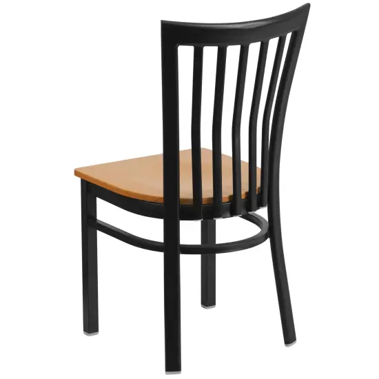 Emma and Oliver School House Back Metal Restaurant Dining Chair Natural/BlackMetal {3}