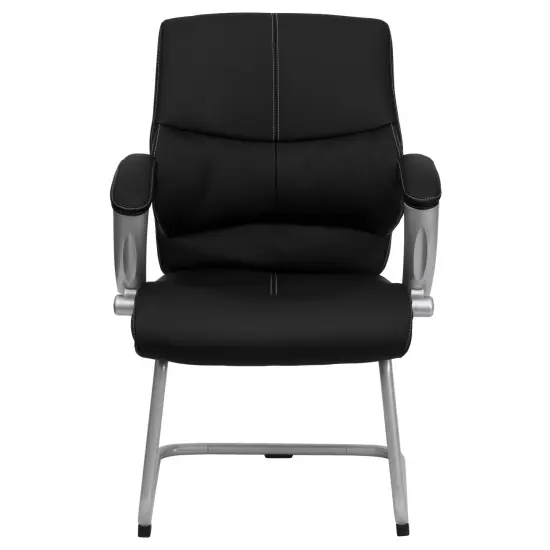 Emma and Oliver Leather Executive Side Chair Black {2}