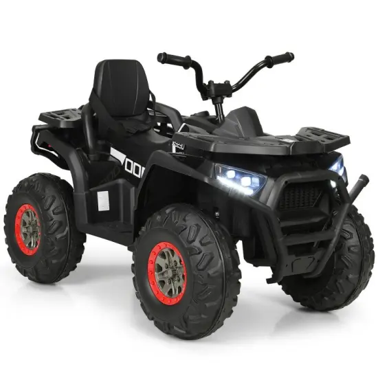 12 V Kids Electric Four Wheeler with 2 Powerful Drive Motors and Wear-Resistant Wheels Black {9}