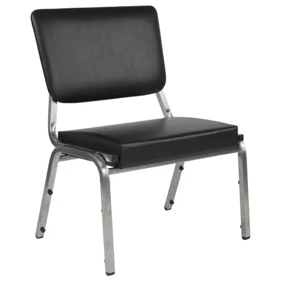Emma and Oliver 1000 lb. Antimicrobial Bariatric Open Back medical Guest Arm Chair Black Vinyl {1}