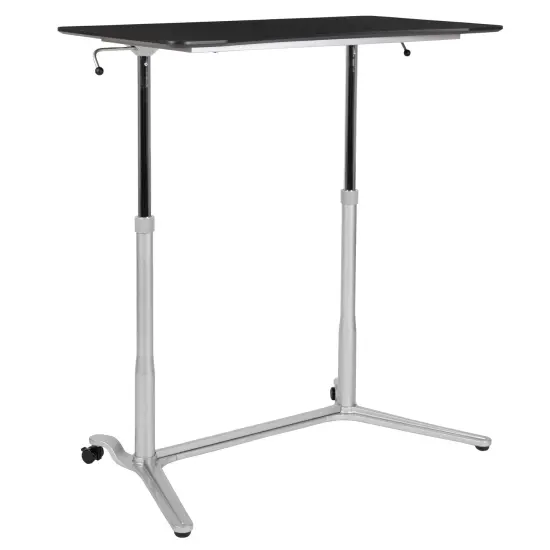 Emma and Oliver Sit-Down, Stand-Up Ergonomic Computer Desk - Standing Desk Black {4}