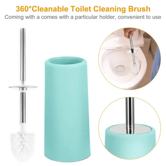 Eggracks 6 Pcs Bathroom Accessories Set including Soap Dispenser | Toothbrush Holder | Tumbler | Soap Dish | Toilet Cleaning Brush and Trash Can Aqua {4}