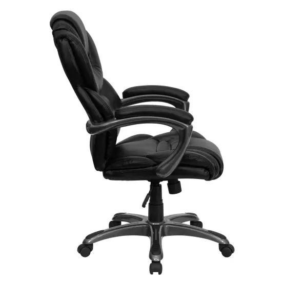 Emma and Oliver High Back Executive Swivel Ergonomic Office Chair with Accent Layered Seat/Back Black {5}