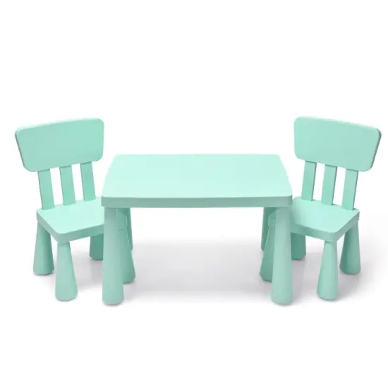 3 Pieces Toddler Multi Activity Play Dining Study Kids Table and Chair Set Green {8}