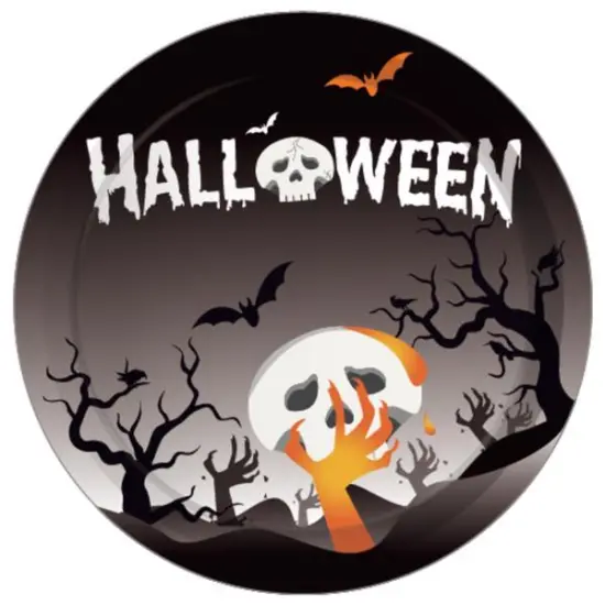 inQ Boutique Halloween Black Disposable Tableware Paper Plates - 68PCS Dinnerware Party Cutlery Kit {4}