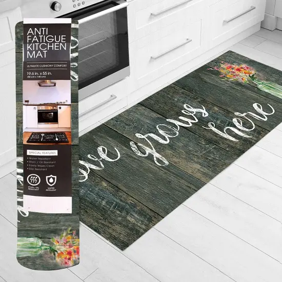 20"x55" Oversized Cushioned Anti-Fatigue Kitchen Runner Mat (Love Grows Here) {6}