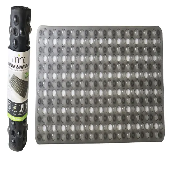 Non Skid Bubble Bath Mat - 4 Colors! Gray {1}