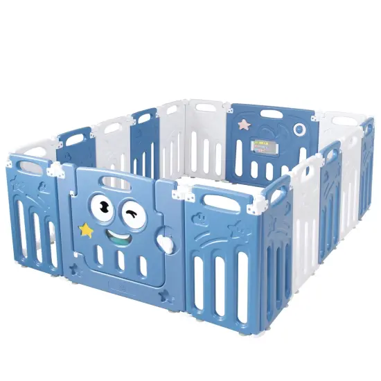 16-Panel Foldable Baby Playpen Kids Activity Centre {4}