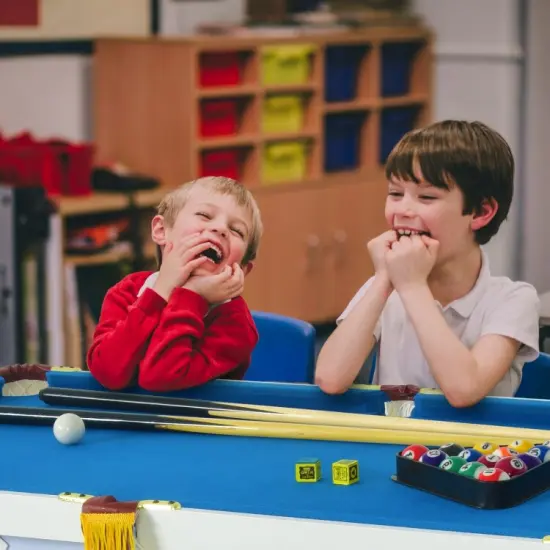 47 Inch Folding Billiard Table with Cues and Brush Chalk Blue {6}