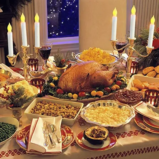 24 PCS Flamelesss LED Taper Candles with Warm White Flickering Flame Light, Battery Operated Floating Candles, LED Taper Handheld Candlesticks for Church Party Halloween Decorations {5}