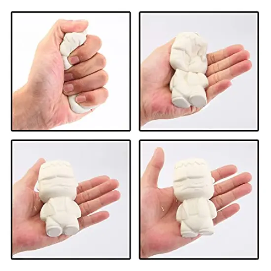 JOYIN Halloween Squishy Coloring Craft Kit with 6 Different Characters, 3 Paints and Paint Tubs, Art & Craft Kit DIY Toy Set Make Your Own Halloween Squishy Friends {4}