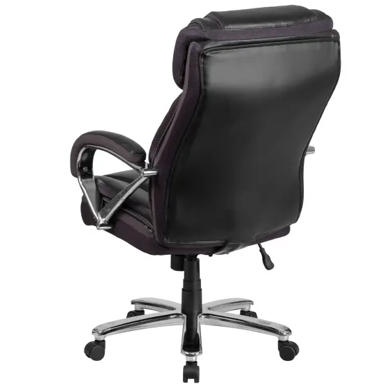 Emma and Oliver 500 lb. Big & Tall LeatherSoft Executive Ergonomic Office Chair with Wide Seat Brown {9}