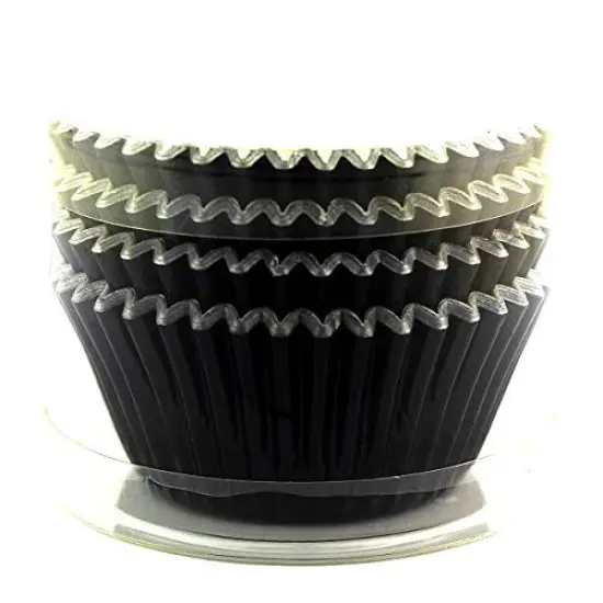 Eoonfirst Foil Metallic Cupcake Liners Halloween Party Standard Baking Cups 100 Pcs (Black) {2}