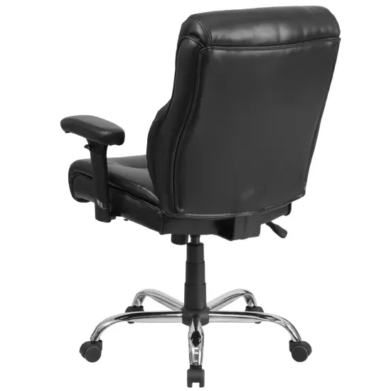 Emma and Oliver 400 lb. Big & Tall Mid-Back Swivel Clean Line Stitch Ergonomic Task Office Chair Black Fabric {9}