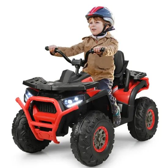 12 V Kids Electric Four Wheeler with 2 Powerful Drive Motors and Wear-Resistant Wheels Red {6}