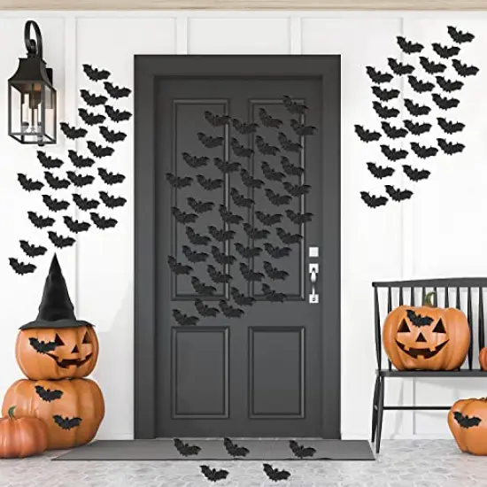 Halloween Plastic Bats Spiders, 200PCS Mini Bats and Fake Spiders for Halloween Decorations Creepy Scary Prank Toys Plastic Insect Toys Halloween Miniatures {4}