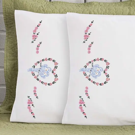 HerrschnersBeverly Pillowcase Pair Stamped Embroidery Multi {1}