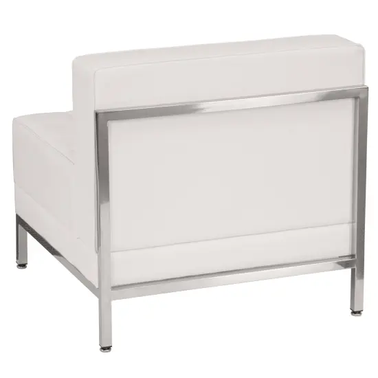 Emma and Oliver Contemporary LeatherSoftSoft Reception Modular Middle Chair Melrose White {3}