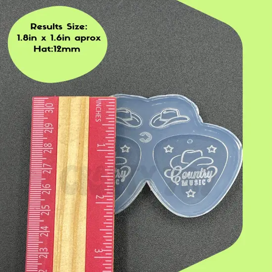 Guitar Pick Dangle Earring Resin Silicone Mold (d13) {3}